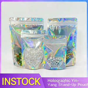 Sachets Doypack Mylar Holographiques Imprimés Personnalisés avec Fermeture Zip, Qualité Alimentaire, pour Sushi, Bonbons, Noix et Snacks - Product Image 3