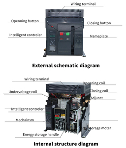 Interruptor de Circuito de Aire MTW1-1000 ACB de Calidad Superior, Interruptor de Circuito Universal Inteligente Eléctrico Fijo y Extraíble W1-1000 Intelli - Product Image 6