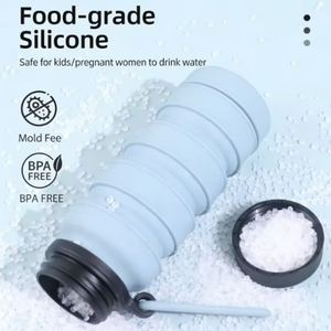 Botella de Agua de Silicona Plegable de 510 ml, Libre de BPA, de Grado Alimenticio, Reutilizable, a Prueba de Fugas, para Deportes, Viajes, Campamento, Gimnasio - Product Image 4