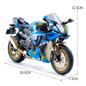 <span class=keywords><strong>MLS</strong></span> 663 KMM R1 sin caja 1/10 motocicleta modelo juguete Diecast aleación decoración sonido y luz tirar hacia atrás Metal coche niño regalo ornamento - Product Image 3
