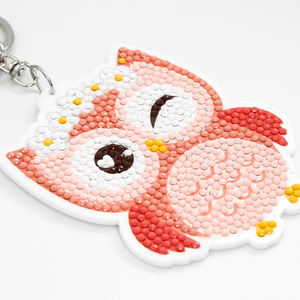 3D hiboux DIY Diamant Art <span class=keywords><strong>Peinture</strong></span> Kits À La Main Porte-clés Jouet Porte-clés Éducatif Et Créatif Pâte Jouets pour Enfants Garçons Et Filles - Product Image 1