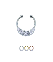 Xinfocus Meilleures ventes Anneau de nez et de septum factice à clipser en opale synthétique, sans perçage, bijoux de corps tendance pour femmes et hommes