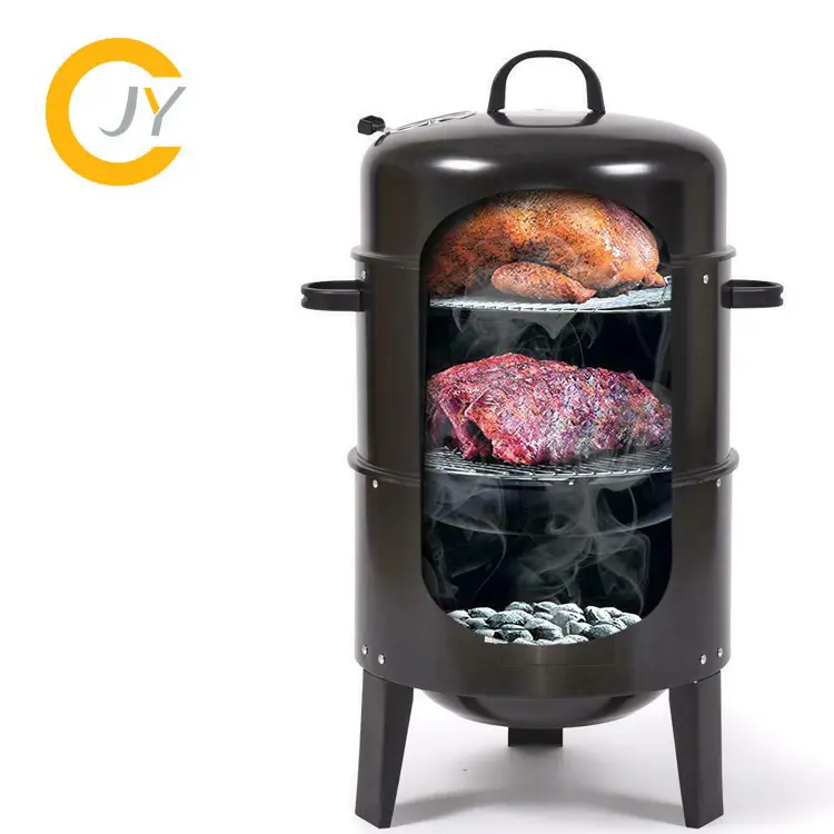 Outdoor Commercial Portable three layer black smoke barbecue oven