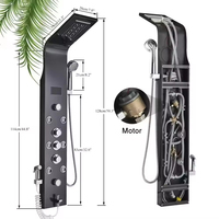 Panneau de douche mural multifonctionnel en acier inoxydable avec éclairage LED hydroélectrique et affichage numérique