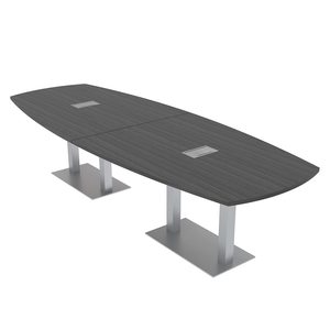 10 <strong>Person</strong> Meeting Room <strong>Table</strong> Square With Metal Bases Boat Modular <strong>Conference</strong> <strong>Table</strong> With Electric and Data Module - Product Image 4