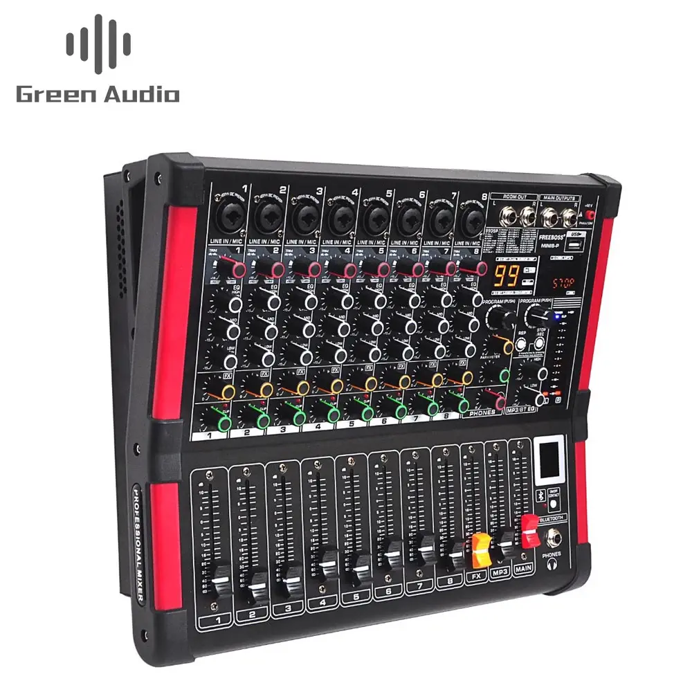 GAX-M8 Professionale di Alta qualità 8 Canali Mixing Console Audio BT Amplificatore di Potenza Mixer