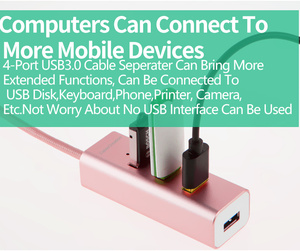 Cablecreation Superspeed 4-<span class=keywords><strong>Port</strong></span> <span class=keywords><strong>USB</strong></span> <span class=keywords><strong>3</strong></span>.<span class=keywords><strong>0</strong></span> hợp kim nhôm <span class=keywords><strong>Hub</strong></span> 5Gbps truyền dữ liệu trong kho - Product Image 6