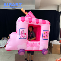 Costume de voiture de crème glacée gonflable de dessin animé rose pour les activités de fête, la publicité commerciale en magasin, les spectacles