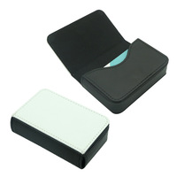 Porte-cartes de visite rectangulaire en PU et étui avec matériau vierge pour transfert thermique et sublimation