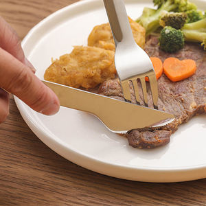 Estuche portátil de viaje para Picnic al aire libre para acampar, cuchara plateada, tenedor, cuchillo, 3 uds., cubiertos de acero inoxidable, juego de cubiertos azul y rosa - Product Image 4