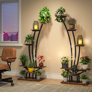 Étagère de rangement en <span class=keywords><strong>fer</strong></span> <span class=keywords><strong>forgé</strong></span> <span class=keywords><strong>pour</strong></span> plantes de vigne grimpantes, <span class=keywords><strong>support</strong></span> au sol multicouche <span class=keywords><strong>pour</strong></span> l'intérieur - Product Image 1