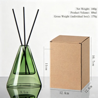 Bouteille de diffuseur de roseaux en verre borosilicate à double paroi de luxe personnalisée | Récipient d'arôme à cône inversé