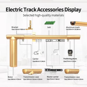 Système de rail de rideau KYOK avec moteur doré et rail en forme de D - Longueur personnalisable - Product Image 4