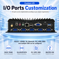 Komputer Industri Tanpa Kipas 5 COM RS232 Mini PC Intel I3 I5 I7 J1900 N100 IP65 Suhu Luas VGA OEM ODM Kustom