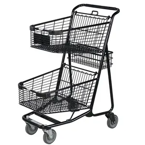 Custom High Quality Two-Tier Grocery Shopping Carts Manufacturers