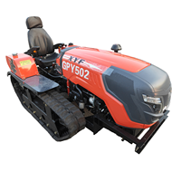 Tracteur chenillé multifonctionnel avec motoculteur rotatif, sous-soupleur, semoir et retourneur de paille