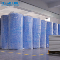 Rouleau de média filtrant pré-filtrant en fibres synthétiques G3 G4 bleu et blanc personnalisé en usine pour les systèmes de ventilation