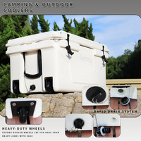 Glacière isotherme portable en plastique rotomoulé haute performance, grande capacité, pour camping et pêche en extérieur