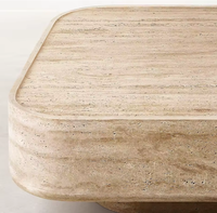 Bloc de marbre en travertin naturel personnalisé pour table basse d'hôtel, villa ou salon