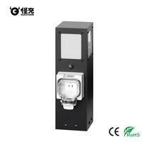 Pédestal d'alimentation extérieur |   Prise étanche IP66 en acier inoxydable 304 avec éclairage de jardin intégré