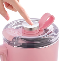 Tumbler 30oz Anti Bocor Bebas BPA dari Baja Tahan Karat 304 Berdinding Ganda dengan Vakum Isolasi, Dilengkapi Pegangan dan Tutup, Tahan Panas