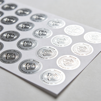 Autocollant découpé sur mesure en vinyle holographique doré à froid, imperméable, avec logo pour emballage, conforme RoHS