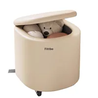Tabouret de maquillage mobile pour la maison, meuble de chambre à coucher avec rangement, chaise de coiffeuse en PU, style italien minimaliste, pivotant avec roulettes universelles, chaise de manucure carrée basse