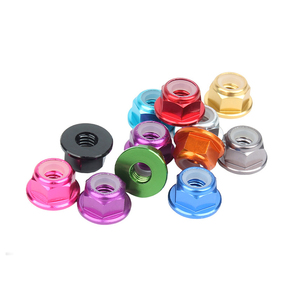 Écrou de blocage hexagonal à bride DIN 6923 M3-M64 en aluminium 6061 anodisé couleur pour ANBOR léger - Product Image 1