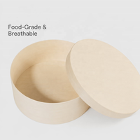 Boîte alimentaire en bois de qualité alimentaire, jetable, ronde, pour charcuterie, snacks, bonbons, fromages, gâteaux, cuisson, boîte personnalisée OEM