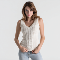 Preppy Cable Knit Weste für Damen mit seitlichen Splits Fall Layer ing Essential Weste