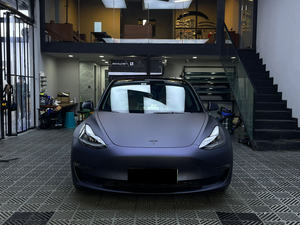 <span class=keywords><strong>Precio</strong></span> <span class=keywords><strong>de</strong></span> fábrica <span class=keywords><strong>de</strong></span> alta calidad autoadhesivo nuevo satén cuerpo completo negro fantasía Color azul coche envoltura vinilo rollo película para coche - Product Image 5