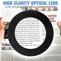 5 Diopter Real Glass Magnifier 3 Color Modes Stepless Dimmable Magnifying Glasses with Big Base Stand
