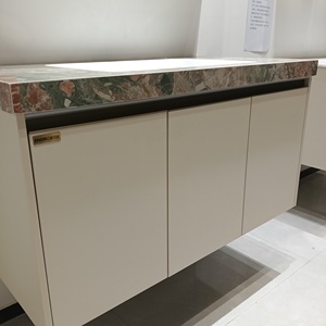 Modern <b>White</b> Wall Mounted Bathroom Vanity with Marble Top and Large Storage <b>Mirror</b> Cabinet - Product Image 2