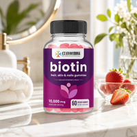 Complément alimentaire personnalisé OEM ODM sous marque privée : Gommes de biotine pour cheveux, peau et ongles 10000 mcg, conformité GMP et support de documentation
