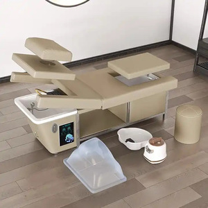 Table de massage moderne pour spa capillaire, chaise de lavage de cheveux pour salon, avec lavabo en acier inoxydable durable - Product Image 3