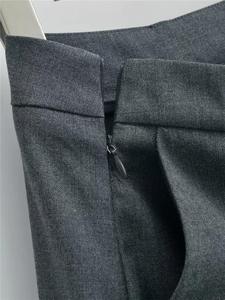 Moda personalizzata nuova comoda maglia Casual in cotone e <span class=keywords><strong>lino</strong></span> <span class=keywords><strong>grigio</strong></span> con cerniera laterale da donna di grandi dimensioni - Product Image 5