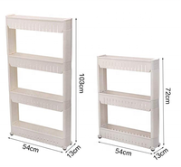 Étagère de rangement de cuisine coulissante mince à 4 niveaux Offre Spéciale étagère de rangement en plastique de cuisine chariot roulant de rangement à 4 niveaux