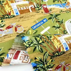 Mercerised cotton textile supplier by yard meter floral hawaiian design print 100% cotton fabric for clothing