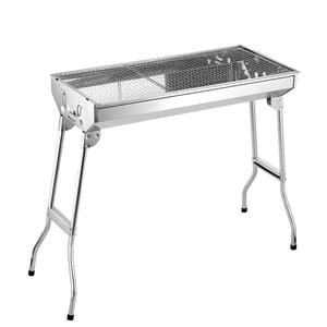 Barbecue en acier inoxydable 73x33.5x70cm, pliable, portable, pour le camping en plein air, avec porte-outils - Product Image 3