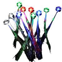 Perruque lumineuse LED en fibre optique Partyunions, durable, à piles bouton, pour fêtes néon et événements festifs