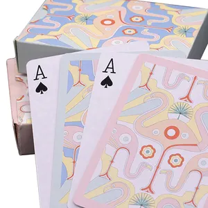 Baralho de baralho de pôquer, impressão de logotipo personalizada, alemão, preto, à prova d'água, subolmação em branco, mini cartões de jogo com caixa