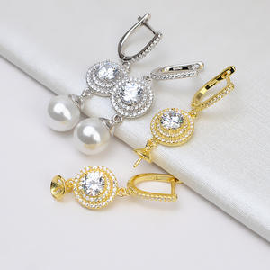 Juego de Pendientes de Plata S925 con Colgante de Gato y Aretes Personalizados con Perlas DIY, Bandeja Vacía para Accesorios, Joyería Femenina 1328 - Product Image 1