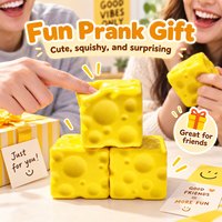 Bloc Squishy en PU en forme de fromage à remontée lente, jouet anti-stress souple à presser, cadeau amusant pour enfants et adultes