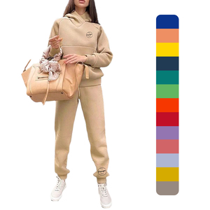 ชุดวอร์มขนแกะ310แกรมสำหรับผู้หญิงพิมพ์โลโก้3D หนาแบบสวมหัวมีซิปช่วยเพิ่มความอบอุ่น - Product Image 1