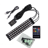 5050 LED Strip Light Atmosphere Car Interior Neon Ambient Lights RGB 48LEDS With Wireless Remote Control RGB Atmosphere Light
