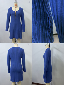 Vestido de manga larga de moda para mujer, estilo <span class=keywords><strong>imperio</strong></span>, con cremallera frontal, novedad otoño/invierno 2026, estilo europeo-<span class=keywords><strong>americano</strong></span> transfronterizo, para eventos sociales. - Product Image 6