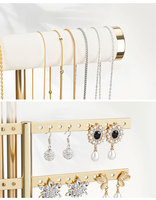 Organisateur de bijoux à 4 niveaux en forme d'arbre, présentoir pour colliers et bracelets avec barre à bagues pour le rangement de montres et boucles d'oreilles