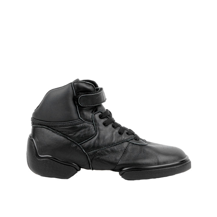 Men black leather hip hop jazz sneakers shoes high cut