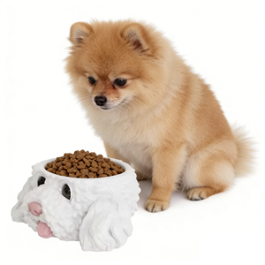 Mangkuk Keramik Besar Khusus untuk Anjing, Bentuk Kepala Hewan, Mangkuk Keramik Anti Selip untuk Makanan Anjing, Mangkuk Pengisi Makanan Anjing untuk Anjing Kecil dan Sedang - Product Image 2