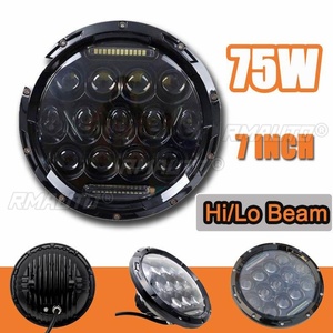 7 pouces voiture moto LED phare rond DRL feux de croisement phare pour Lada Niva <span class=keywords><strong>4X4</strong></span> tout-terrain Suzuki samouraï SJ410 - Product Image 3